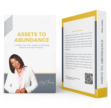 Cover mockup for the upcoming book Assets into Abundance by Angel Thomas